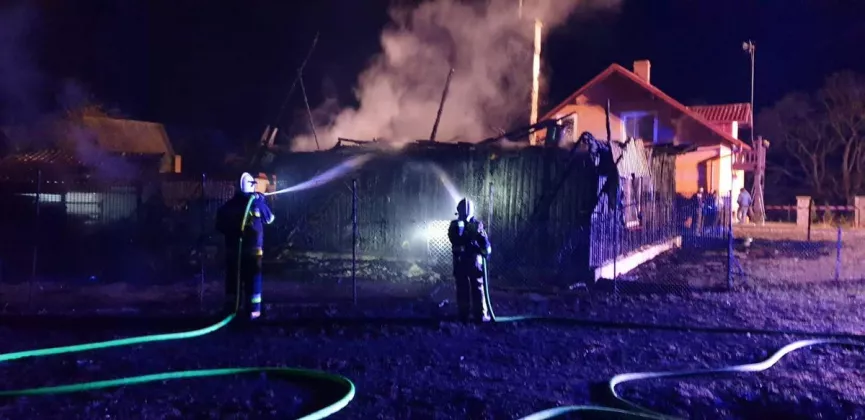 Pożar domu jednorodzinnego w powiecie chojnickim