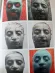 Prace z cyklu Głowa mistyczna 1987, fotografie analogowe czarno-biała, płótno fotograficzne, akryl 105x105cm 